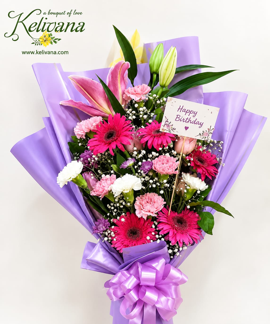 Purple Birthday Bliss Floral Bouquet