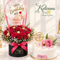 Birthday Elegance Red Rose & Cake Hamper
