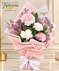 Pastel Pink & White Carnation Elegance Bouquet