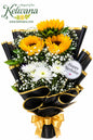 Golden Sunflower & White Daisy Birthday Bouquet